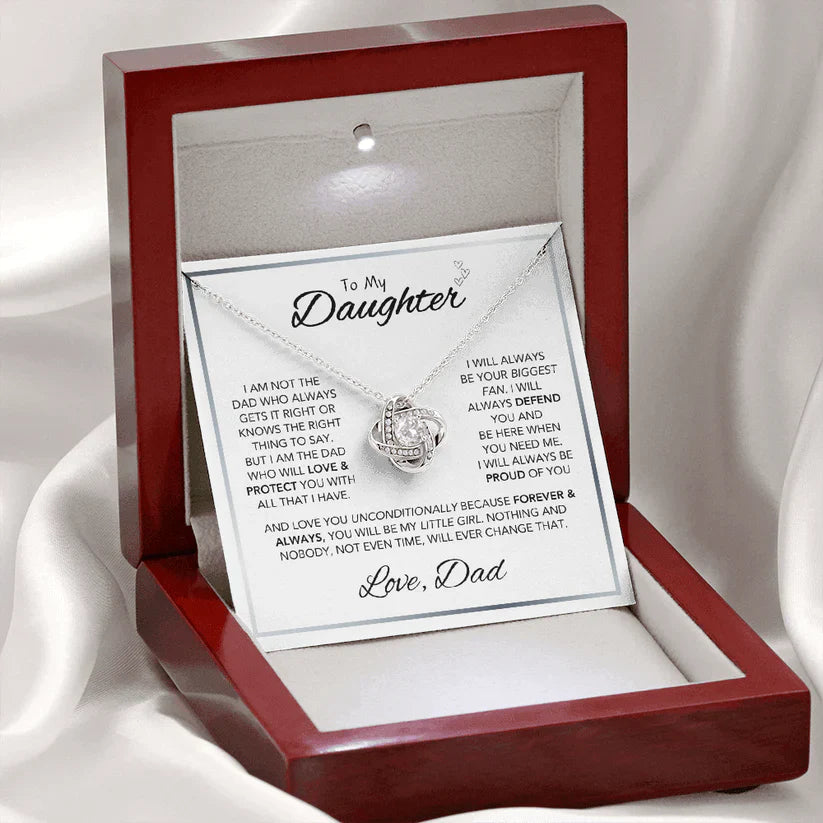 "To my Daughter" Forever Love Knot Necklace